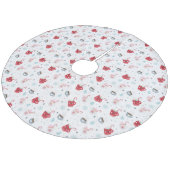 Weihnachts-Kakaopulver und Candy Canes Fleece Weihnachtsbaumdecke (Schrägansicht)