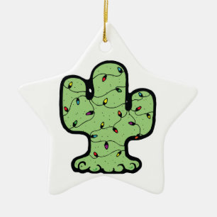Weihnachts-Kaktus Keramik Ornament