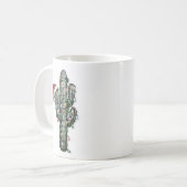 Weihnachts-Kaktus mit Lichtern Kaffeetasse (Vorderseite Links)