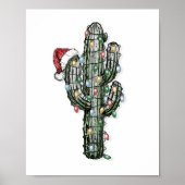 Weihnachts-Kaktus mit Lichtern Poster (Vorne)