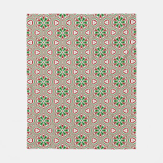 Weihnachts Kaleidoskop Muster Fleecedecke (Vorderseite)