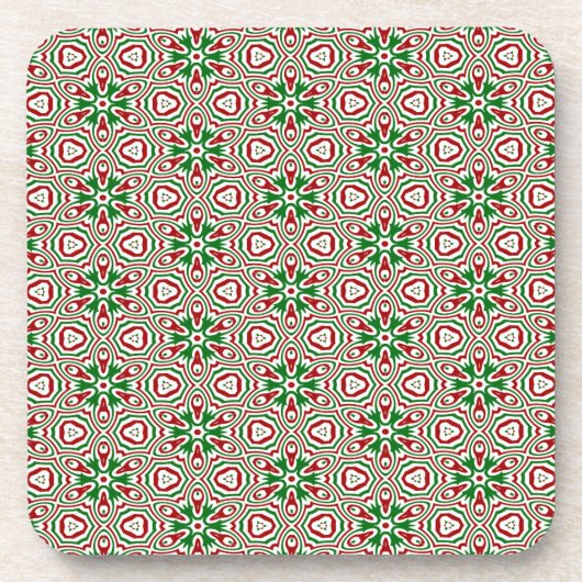 Weihnachts Kaleidoskop Muster Getränkeuntersetzer (Vorderseite)