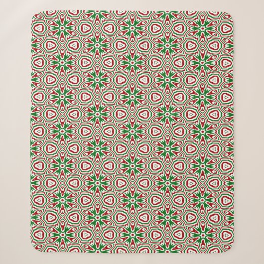 Weihnachts Kaleidoskop Muster Sherpadecke (Vorderseite)