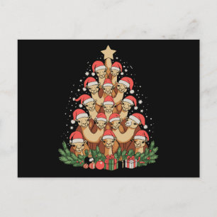 Weihnachts-Kamelbaum Xmas Familienferienzeit Feiertagspostkarte