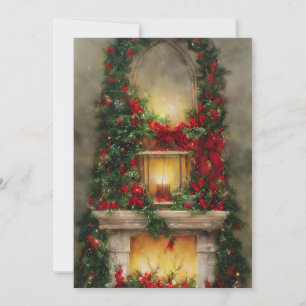 Weihnachts-Kamin Budget  Feiertagskarte