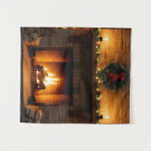 Weihnachts-Kamin Wandteppich (Vorderseite (Horizontal))