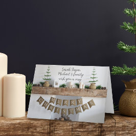 Weihnachts-Kamin-Weihnachtskarte außer Foto Feiertagskarte