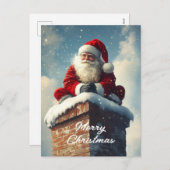 Weihnachts-Kaminpause: Ein Winterlächeln Feiertagspostkarte (Vorne/Hinten)