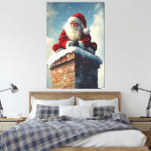 Weihnachts-Kaminpause: Ein Winterlächeln Leinwanddruck (Insitu (Schlafzimmer))