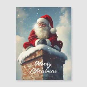 Weihnachts-Kaminpause: Ein Winterlächeln Magnetkarte