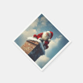 Weihnachts-Kaminpause: Ein Winterlächeln Serviette (Ecke)