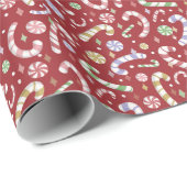 Weihnachts-Kanälen auf Rot Geschenkpapier (Rolleneckpunkt)