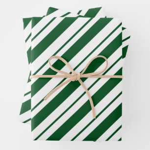 Weihnachts-Kandiszucker-Streifen in Grün und Weiß Geschenkpapier Set