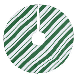 Weihnachts-Kandiszucker-Streifen in Grün und Weiß Leinenimitat Weihnachtsbaumdecke