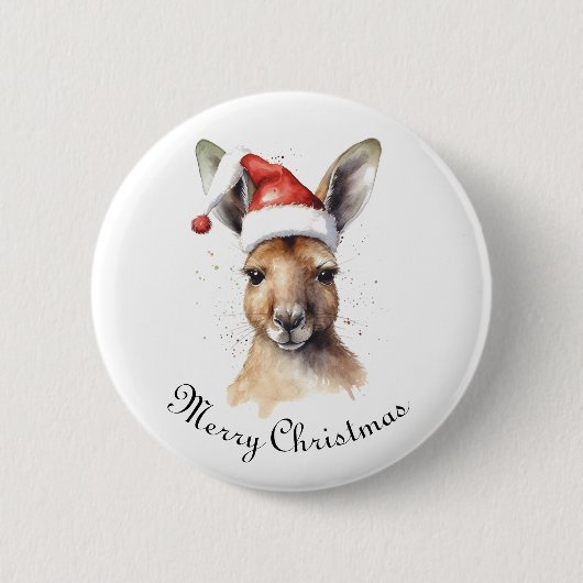 Weihnachts-Kangaroo, anpassbar Button (Vorderseite)