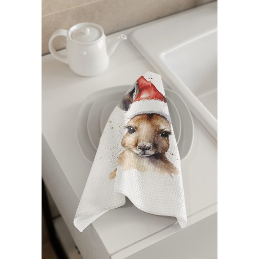 Weihnachts-Kangaroo, anpassbar Geschirrtuch