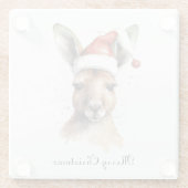 Weihnachts-Kangaroo, anpassbar Glasuntersetzer (Rückseite)