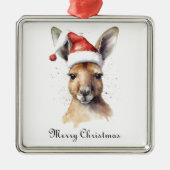 Weihnachts-Kangaroo, anpassbar Ornament Aus Metall (Vorne)