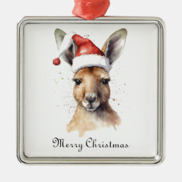 Weihnachts-Kangaroo, anpassbar Ornament Aus Metall