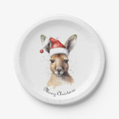 Weihnachts-Kangaroo, anpassbar Pappteller (Vorderseite)