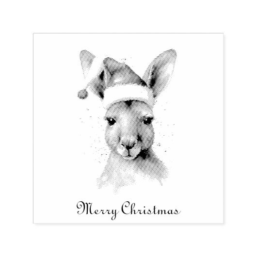 Weihnachts-Kangaroo, anpassbar Permastempel (Design)