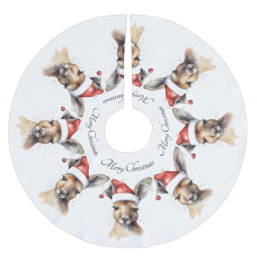 Weihnachts-Kangaroo, anpassbar Polyester Weihnachtsbaumdecke (Vorderseite)