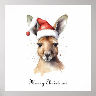 Weihnachts-Kangaroo, anpassbar Poster