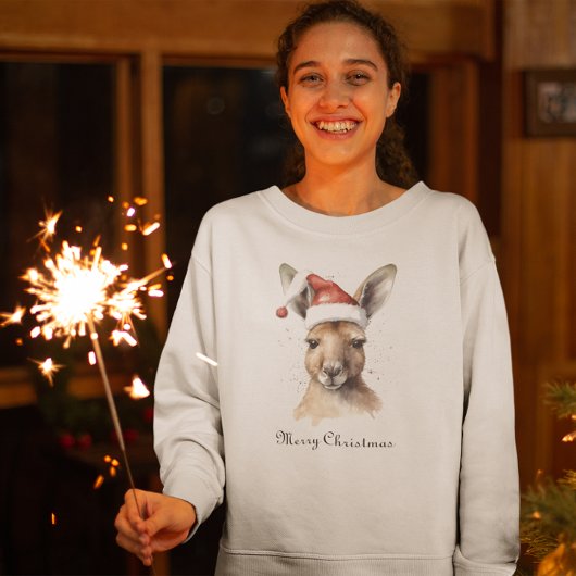 Weihnachts-Kangaroo, anpassbar Sweatshirt