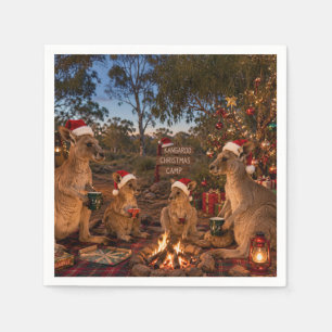 Weihnachts-Känguru-Camping Serviette