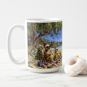 Weihnachts-Känguru-Strand-Picknick Frohe Weihnacht Kaffeetasse