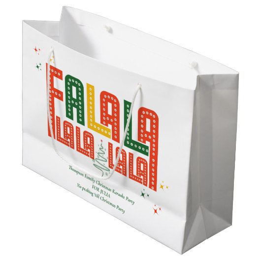 Weihnachts Karaoke Carols Choir Geschenkswap Große Geschenktüte (Vorderseite Schrägansicht)