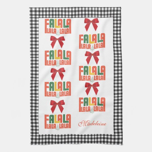 Weihnachts Karaoke Carols Chorgruppe Geschirrtuch (Vertikal)