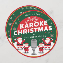 Weihnachts Karaoke Party Gesang Santa Vinyl Record Einladung