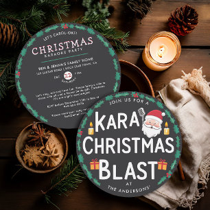 Weihnachts-Karaoke-Party-Santa-Carols-Vinyl-Schall Einladung