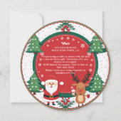 Weihnachts Karaoke Santa Reindeer Vinyl Record Einladung (Rückseite)