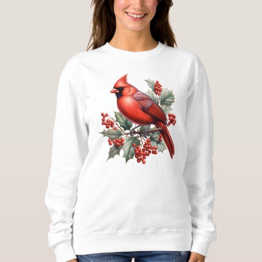 Weihnachts-Kardinal Aquarell Sweatshirt (Vorderseite)