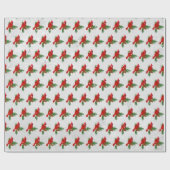 Weihnachts-Kardinal auf Pinien Geschenkpapier (Flach)