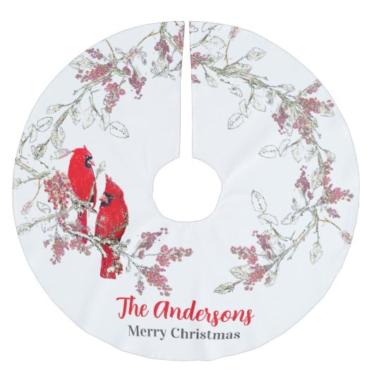 Weihnachts-Kardinal-Baumrock Polyester Weihnachtsbaumdecke (Vorderseite)