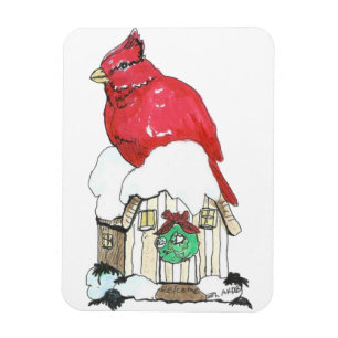 Weihnachts-Kardinal Bird Flexible Magnet