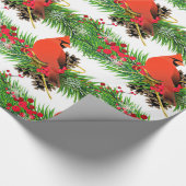 Weihnachts-Kardinal Bird Glossy Geschenkpapier (Ecke)