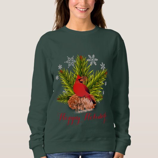 Weihnachts-Kardinal Bird Holiday T - Shirt (Vorderseite)