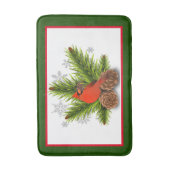 Weihnachts-Kardinal Bird mit Pinecones Bath Mat Badematte (Vorderseite Vertikal)