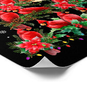 Weihnachts-Kardinal Birds Schneezeit Weihnachten W Poster (Ecke)