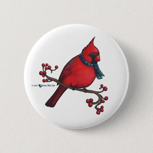 Weihnachts-Kardinal Button (Vorderseite)