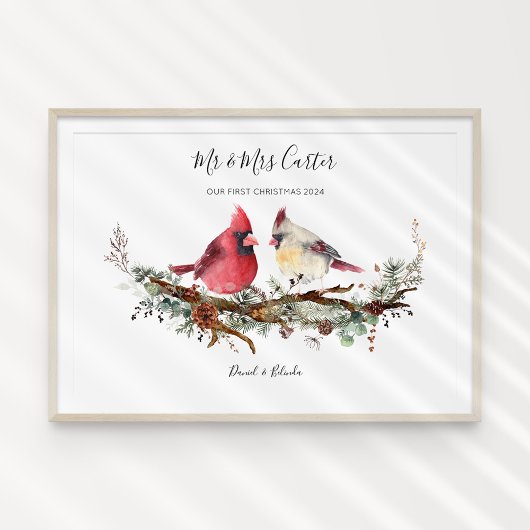 Weihnachts-Kardinal Couple Poster