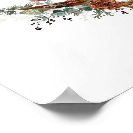 Weihnachts-Kardinal Couple Poster (Ecke)