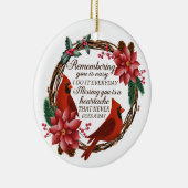 Weihnachts-Kardinal Custom Memorial Loss Familie Keramik Ornament (Rechts)