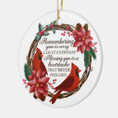 Weihnachts-Kardinal Custom Memorial Loss Familie Keramik Ornament (Links)