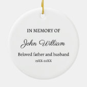 Weihnachts-Kardinal Custom Memorial Loss Familie Keramik Ornament (Hinten)