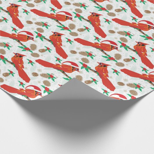 Weihnachts-Kardinal Geschenkpapier (Ecke)